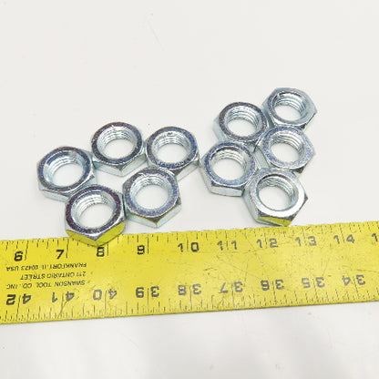 1"-8 Zinc Coated Hex Jam Nut Lot Of 10