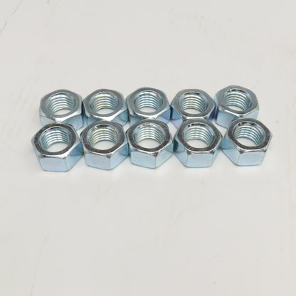 1"-8 Zinc Coated Hex Nut Lot Of 10