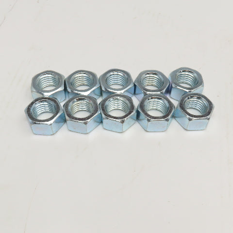 1"-8 Zinc Coated Hex Nut Lot Of 10