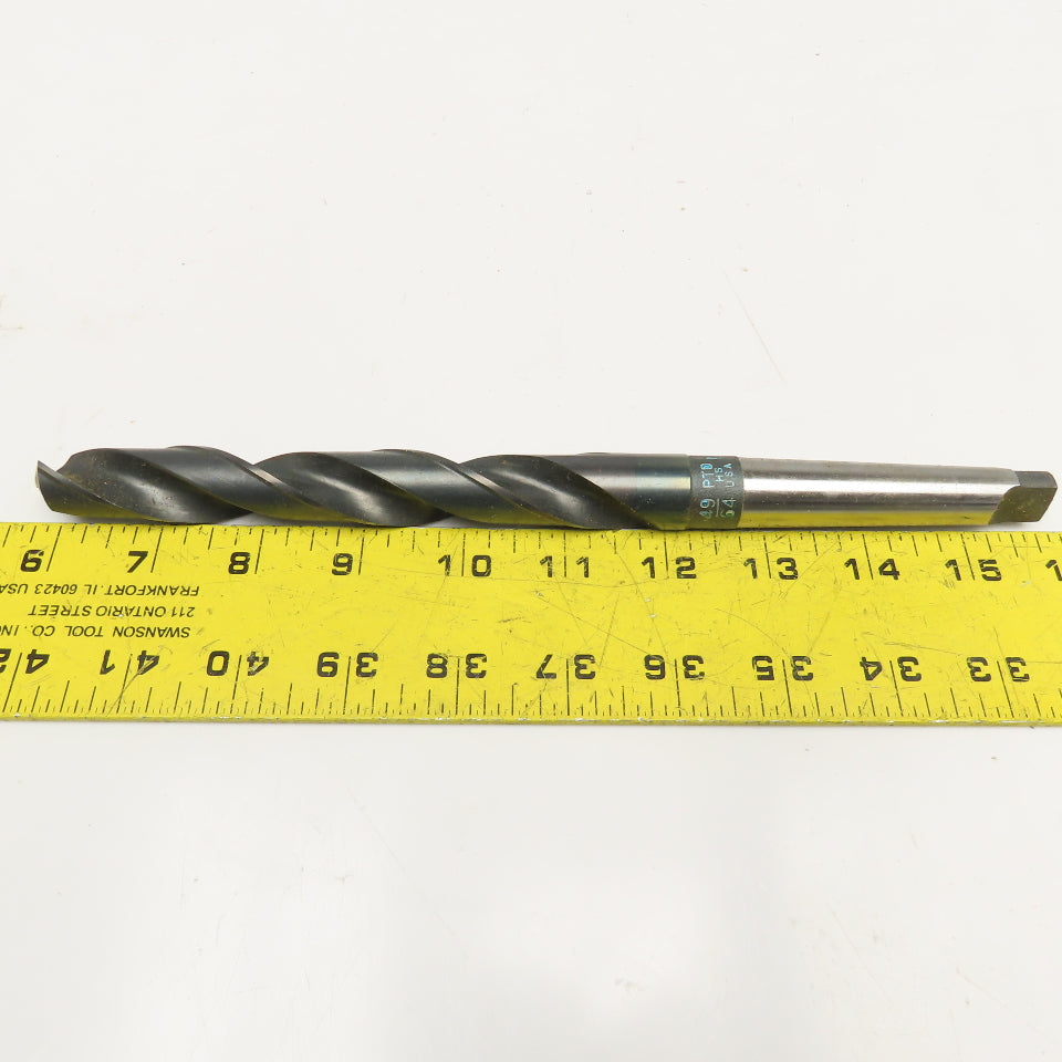 Precision Twist Drill 49/64" HSS 2 Flute Twist Drill MT2 Taper NOS