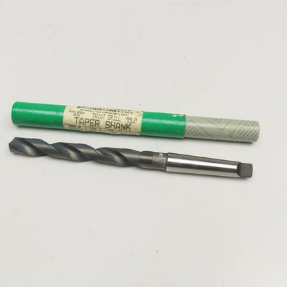 Precision Twist Drill 21/32" HSS 2 Flute Twist Drill MT2 Taper NOS