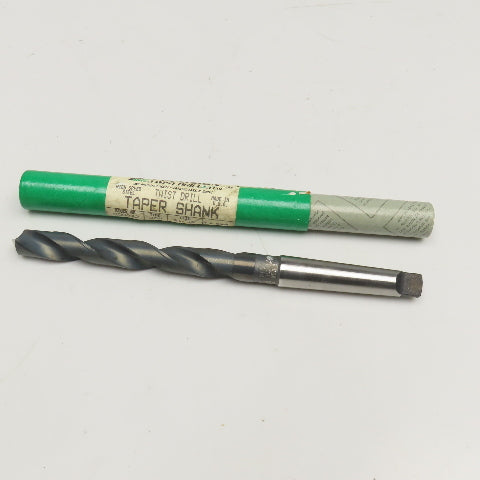 Precision Twist Drill 21/32" HSS 2 Flute Twist Drill MT2 Taper NOS