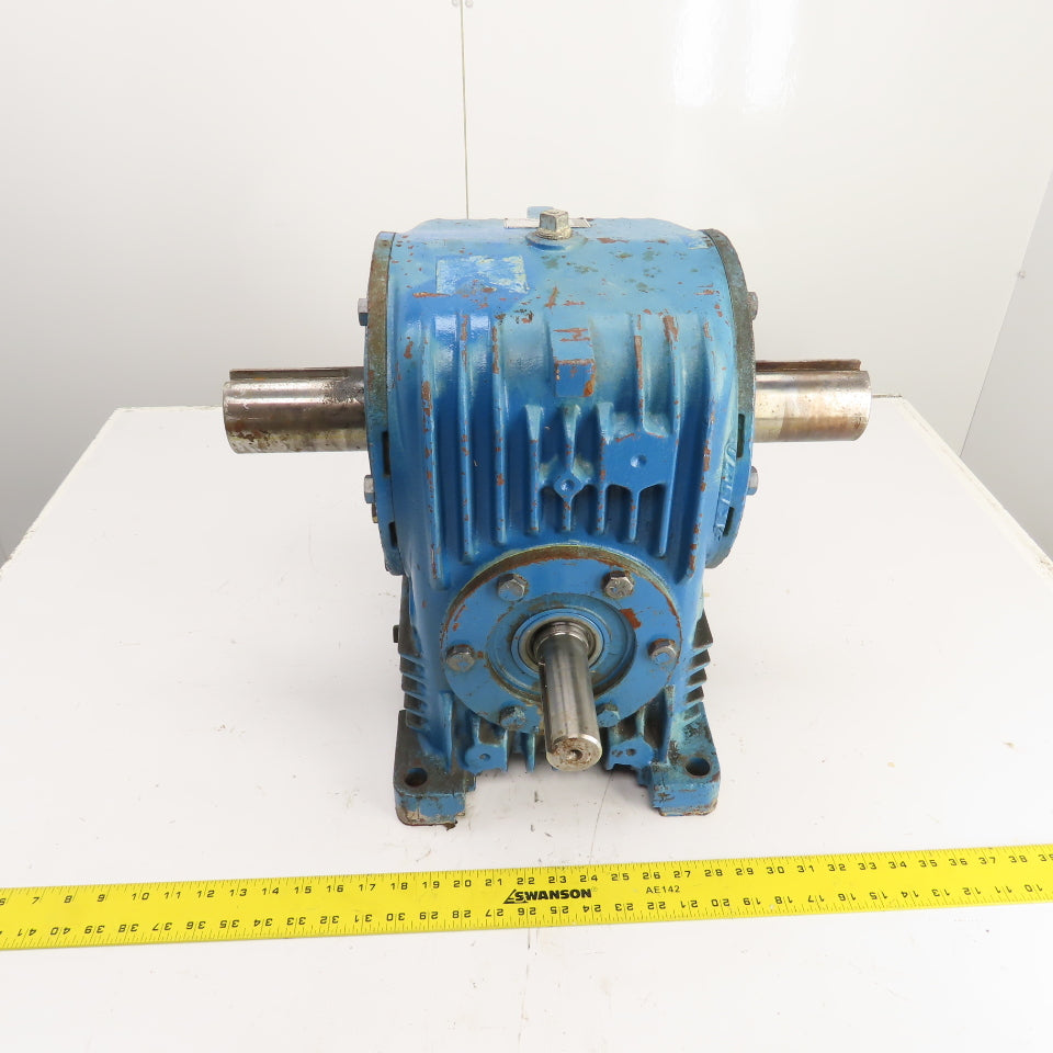 Textron HU50-3 Cone Drive 70:1 Ratio Dual Shaft Gear Reducer 25RPM Out 1.5"
