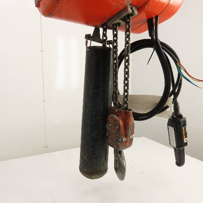 CM Lodestar Model RR 2 Ton 4000LB Electric Chain Hoist 15' Lift 16FPM 230/460V