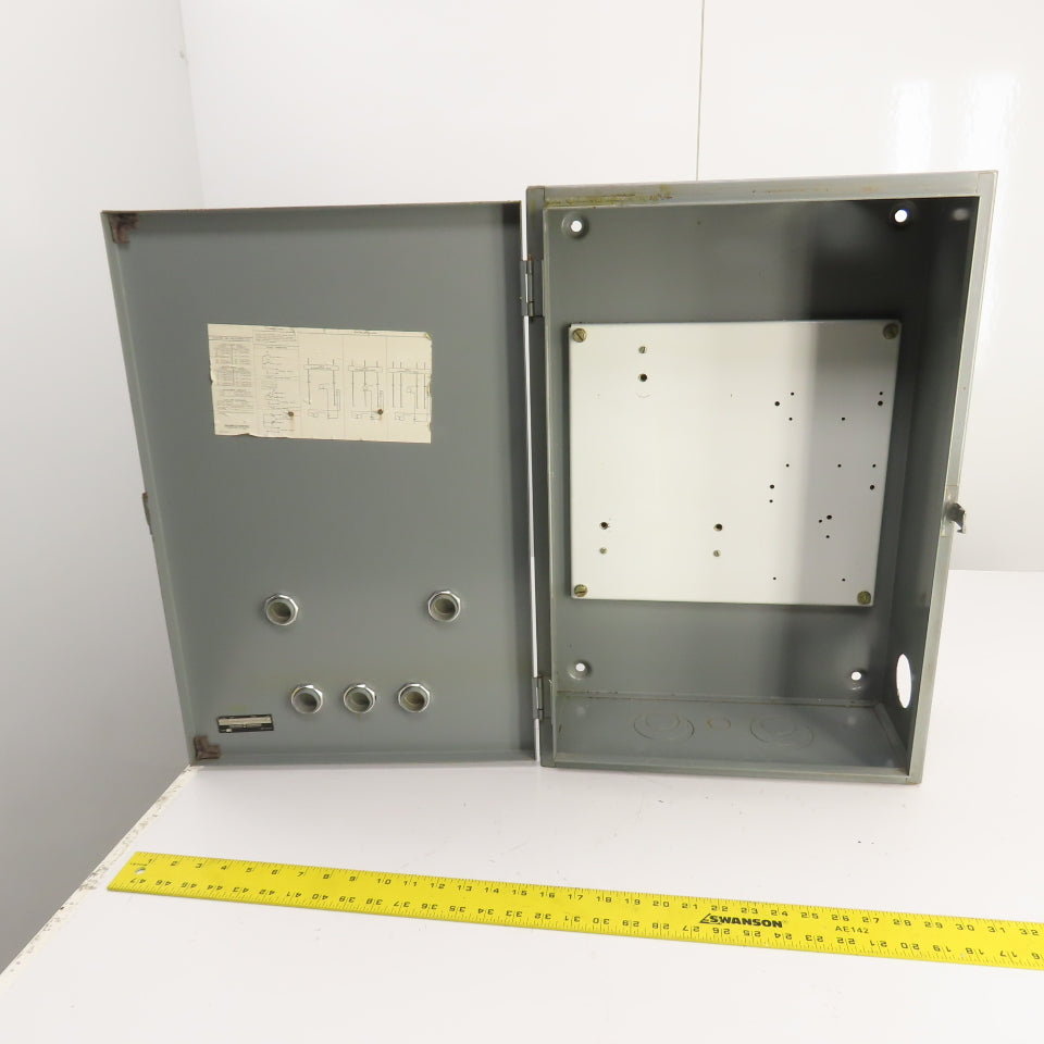 Square D SVG11 24" x 16" x 7" Steel Electrical Enclosure W/ 13" x 14" Backplate