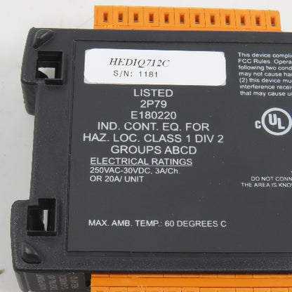 Horner Automation HEDIQ712C HEDIQ712 14/10 Point Smart-Stack Digital I/O Module