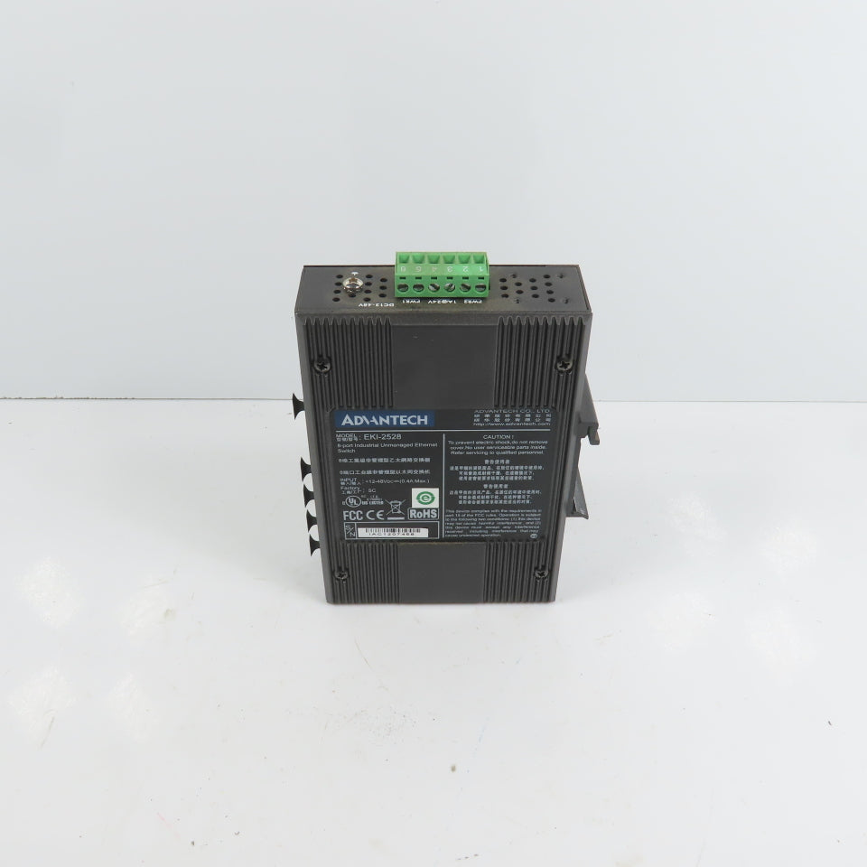 Advantech EKI-2528 8-Port Industrial Unmanaged Ethernet Switch 12-48VDC