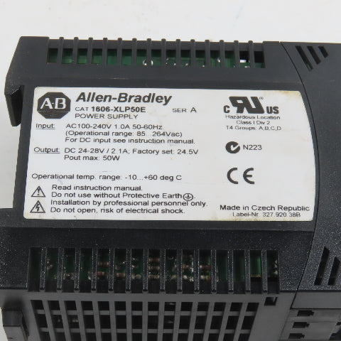 Allen Bradley 1606-XLP50E Ser A 24-28VDC 2.1A Power Supply 100-240VAC 1.0A Input