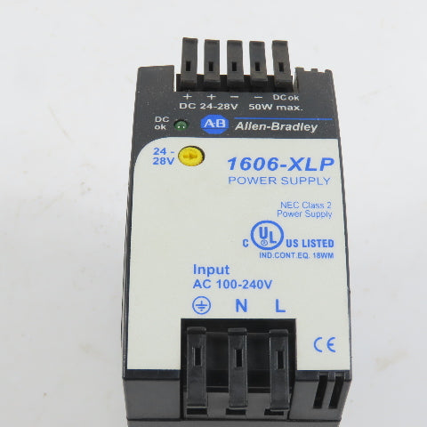 Allen Bradley 1606-XLP50E Ser A 24-28VDC 2.1A Power Supply 100-240VAC 1.0A Input