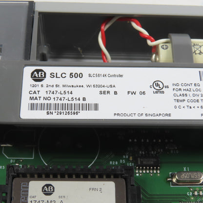 Allen Bradley 1747-L514 Ser B FW 06 SLC 5/01 CPU Controller (Clean)