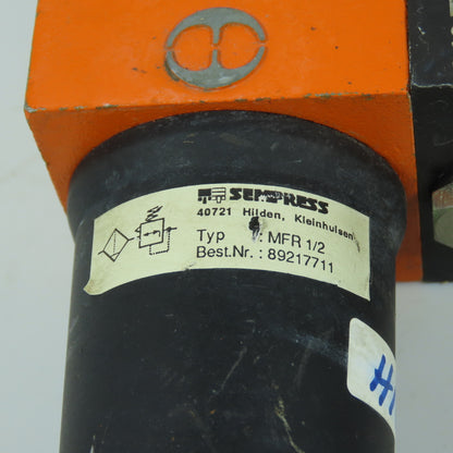 Sempress MFR 1/2 89217711 Compressed Air Regulator Filter 0-12 Bar W/ 892-19-210