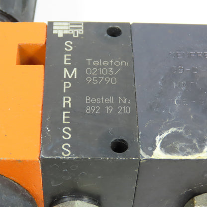 Sempress MFR 1/2 89217711 Compressed Air Regulator Filter 0-12 Bar W/ 892-19-210