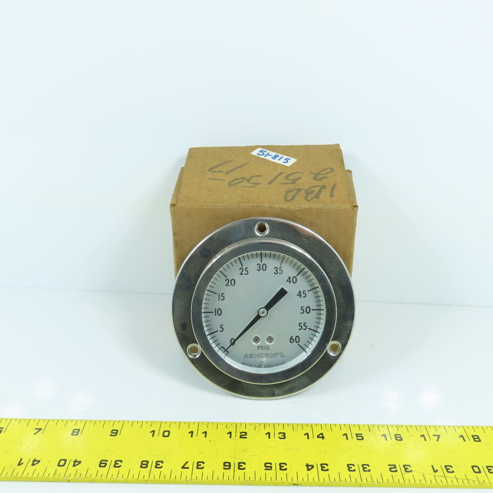 Ashcroft 3-1/4" Stainless Steel 0-60PSIG Air Pressure Gauge