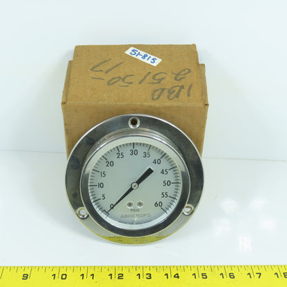 Ashcroft 3-1/4" Stainless Steel 0-60PSIG Air Pressure Gauge