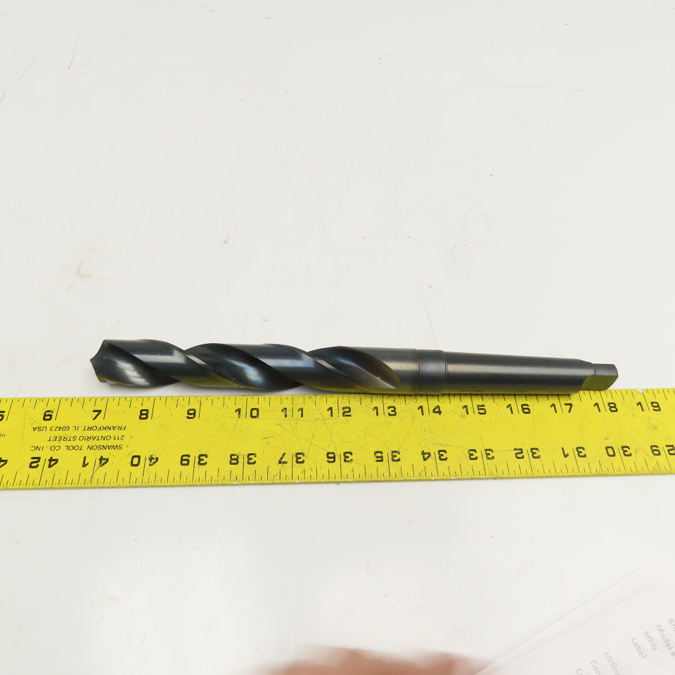 Precision Twist Drill 1-1/32" Diam. 2 Flute Drill Bit MT3 Shank 118° 11-1/2" OAL