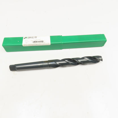 Precision Twist Drill 1-1/64" Diam. 2 Flute Drill Bit MT3 Shank 135° 11-1/2" OAL