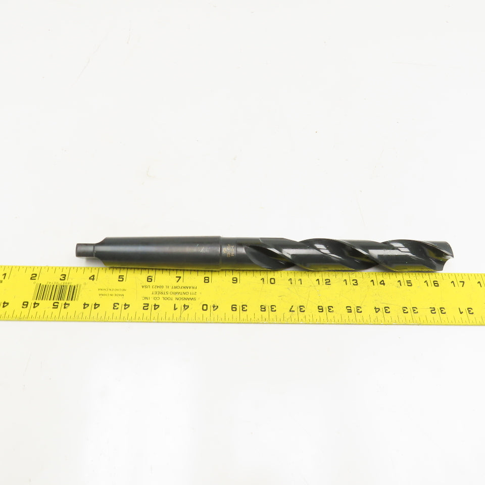 Precision Twist Drill 1-11/64" Dia. 2 Flute Drill Bit MT4 Shank 118° 11-1/2" OAL