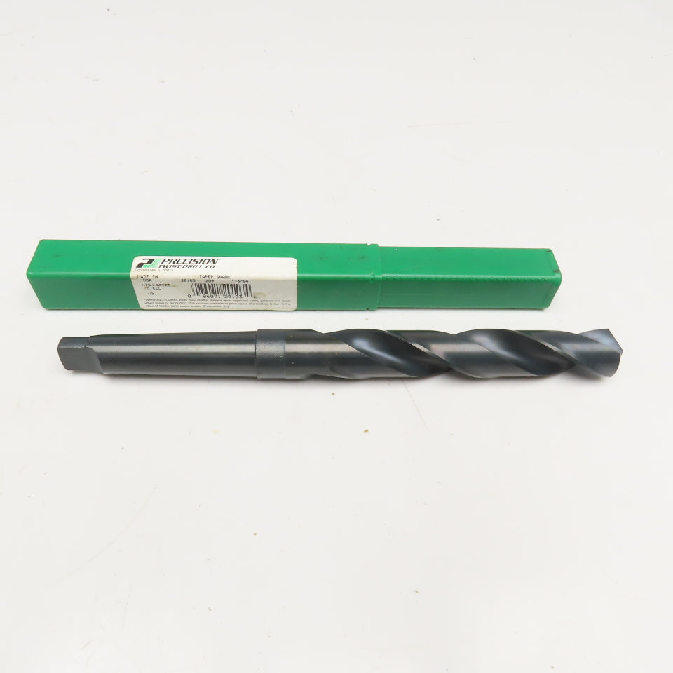 Precision Twist Drill 1-3/64" Dia. 2 Flute Drill Bit MT3 Shank 118° 11-1/2" OAL