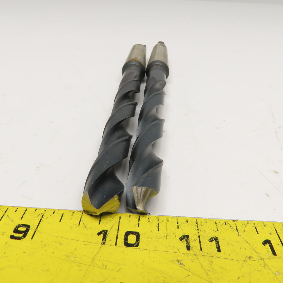 Union Twist Drill 35/64" Diam. 2 Flute Drill Bit MT2 Shank 9" OAL Lot Of 2