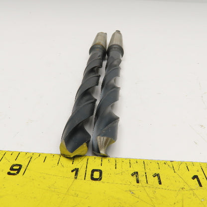 Union Twist Drill 35/64" Diam. 2 Flute Drill Bit MT2 Shank 9" OAL Lot Of 2
