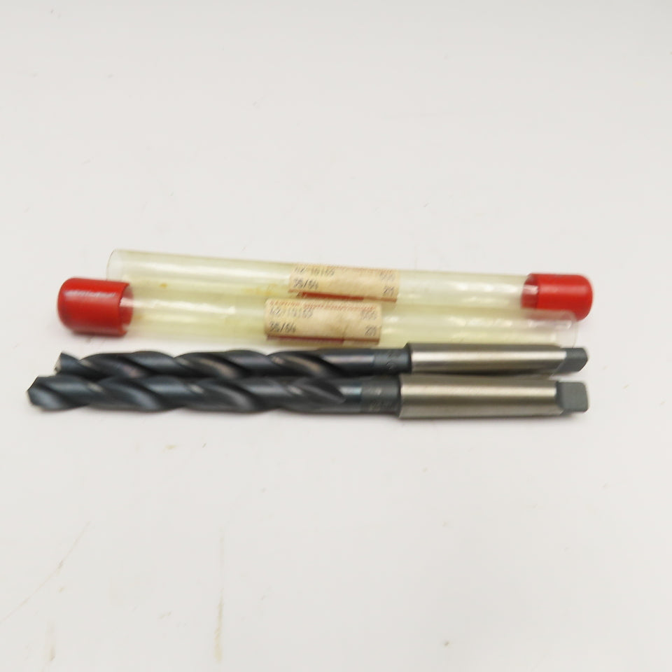 Union Twist Drill 35/64" Diam. 2 Flute Drill Bit MT2 Shank 9" OAL Lot Of 2
