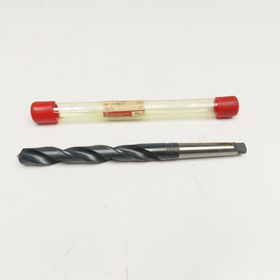 Union Twist Drill 25/32" Diam. 2 Flute Drill MT2 Shank 10" OAL