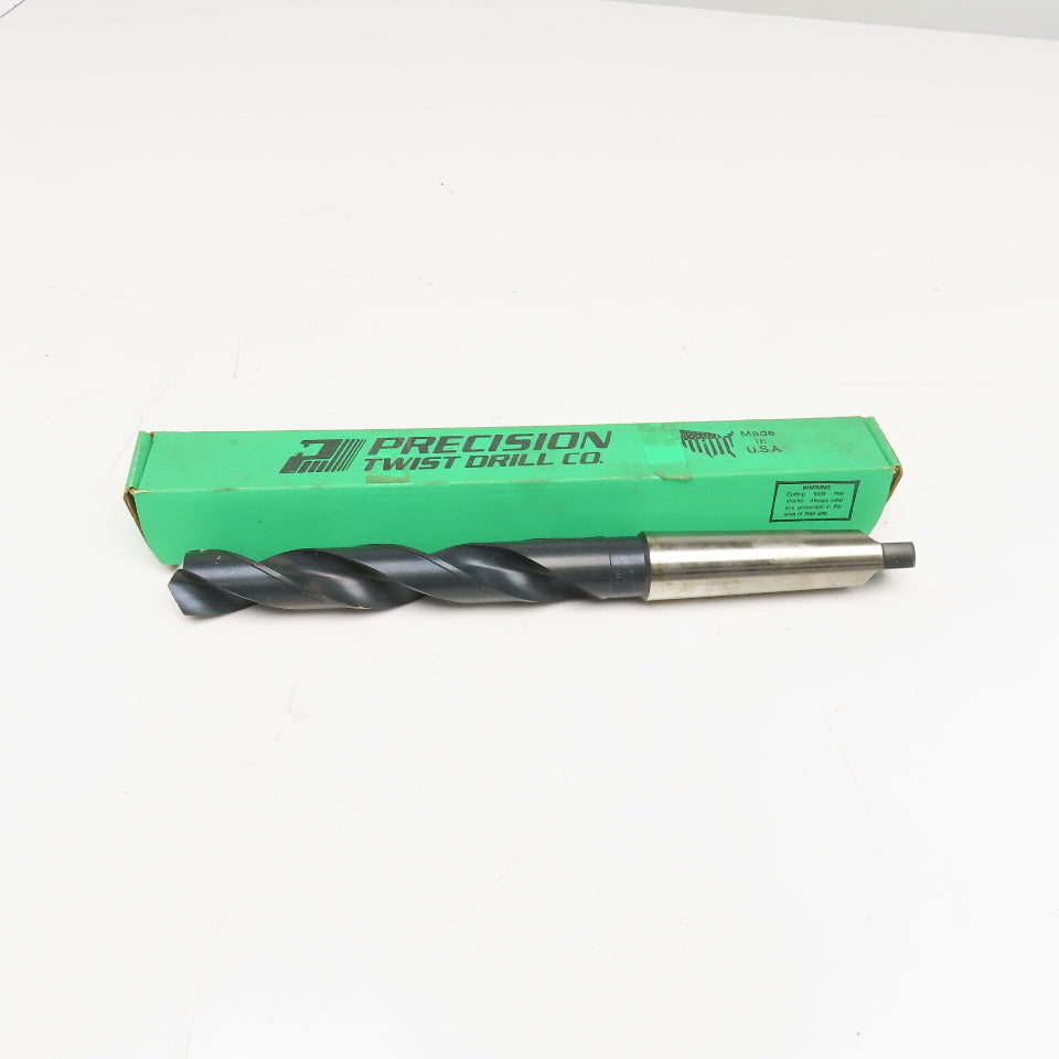 Precision Twist Drill 20108 1-1/8" Diam. 2 Flute Drill Bit MT4 Shank 118°