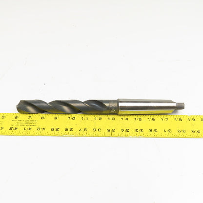 Precision Twist Drill 1-5/64" Diam. 2 Flute Drill Bit MT4 Shank 118° 12-1/2" OAL