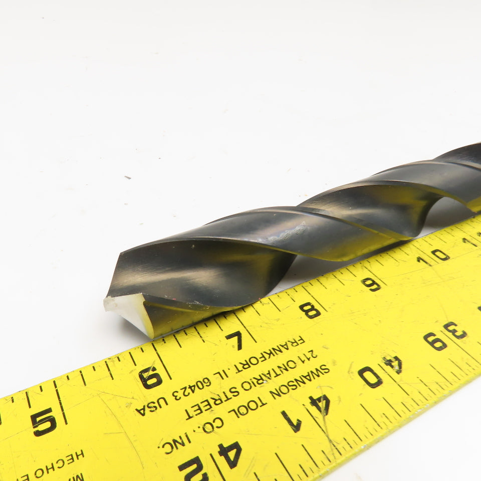 Precision Twist Drill 1-5/64" Diam. 2 Flute Drill Bit MT4 Shank 118° 12-1/2" OAL