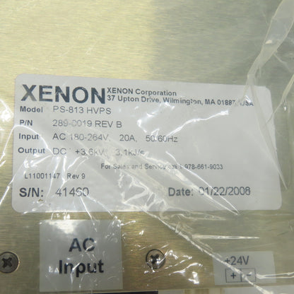 Xenon 289-0019 Power Supply Rev B 180-264VAC Input 3.6KV Output