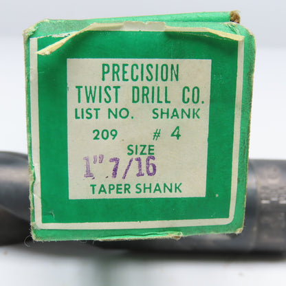 Precision Twist Drill 1-7/16" Diam. 2 Flute Drill Bit MT4 Shank 118°