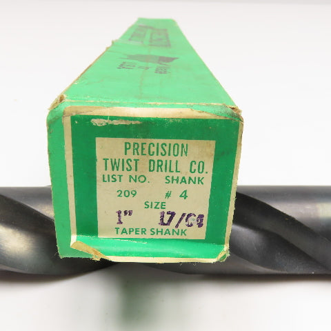 Precision Twist Drill 1-17/64" Diam. 2 Flute Drill Bit MT4 Shank 135°