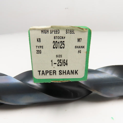 Precision Twist Drill 1-25/64" Diam. 2 Flute Drill Bit MT4 Shank 118°