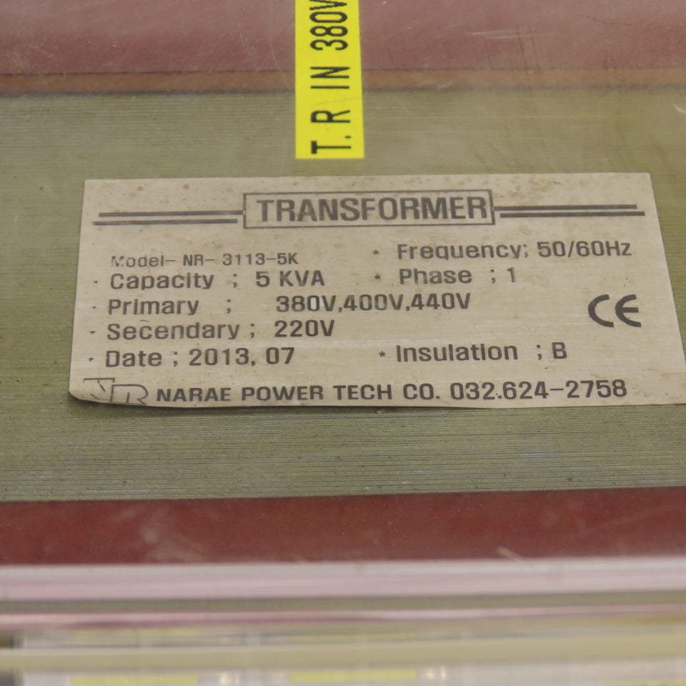 Narae Power NR-3113-5K 5kVA Single Phase Transformer Pri 380/400/440 Sec 220V