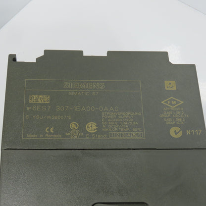 Siemens 307-1EA00-0AA0 Simatic S7 24VDC 5A Power Supply 120/230V Input (Clean)