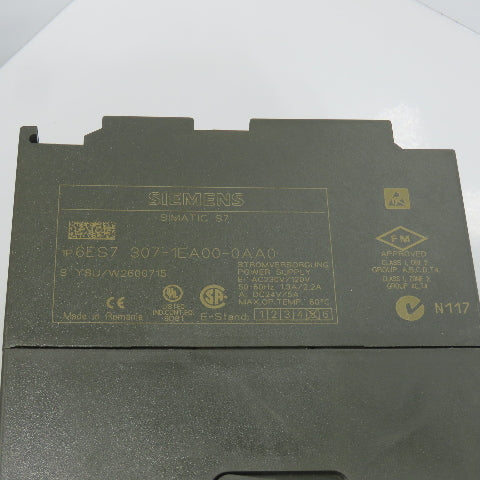 Siemens 307-1EA00-0AA0 Simatic S7 24VDC 5A Power Supply 120/230V Input (Clean)