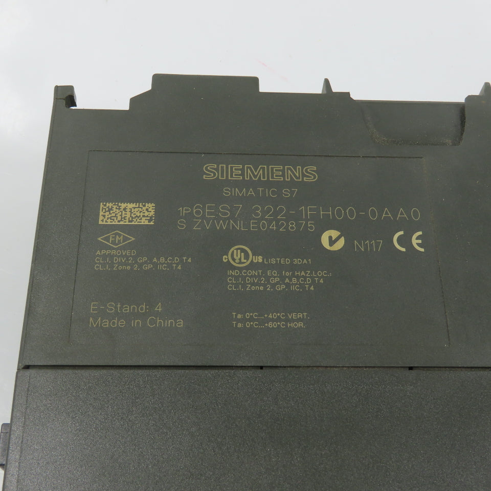 Siemens 6ES7 322-1FH00-0AA0 Simatic S7 SM322 Digital Output Module (NO COVER)