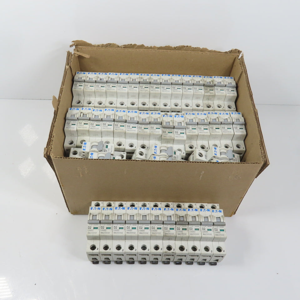 Eaton WMZS1D02 D2 2A 1-Pole Rail Mount Circuit Breaker 230/400VAC HUGE Lot Of 83