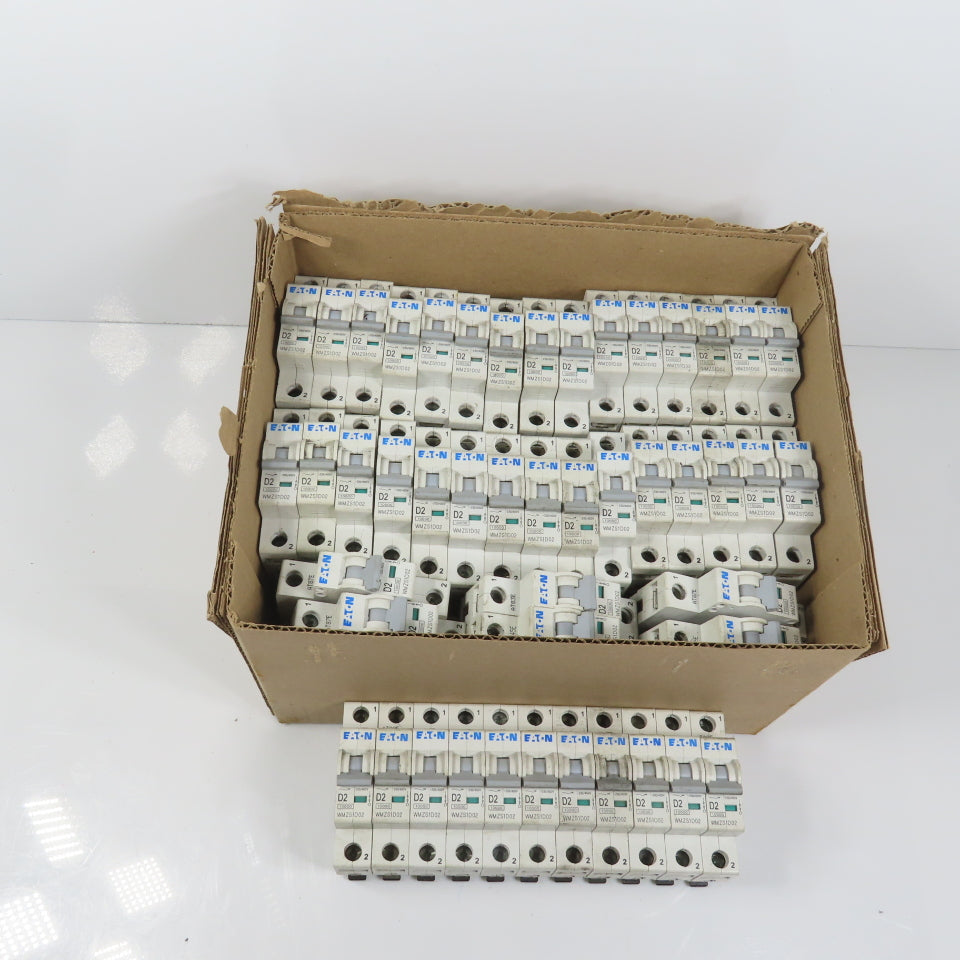 Eaton WMZS1D02 D2 2A 1-Pole Rail Mount Circuit Breaker 230/400VAC HUGE Lot Of 83