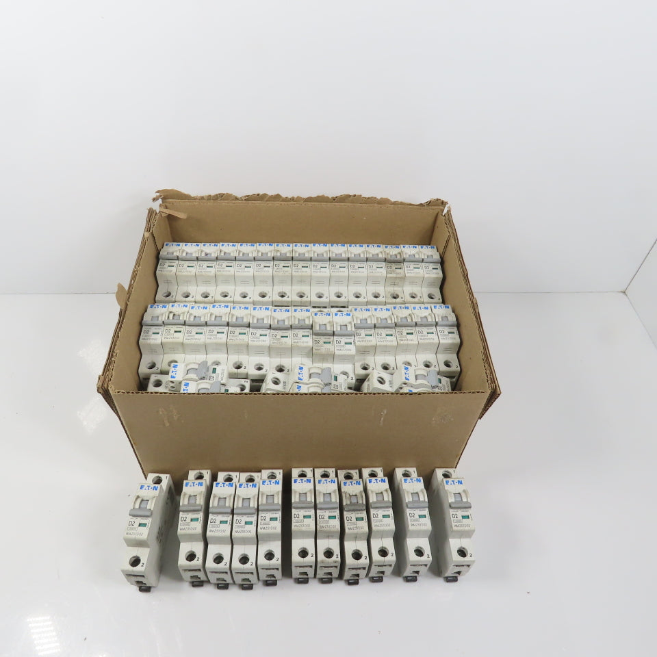 Eaton WMZS1D02 D2 2A 1-Pole Rail Mount Circuit Breaker 230/400VAC HUGE Lot Of 83