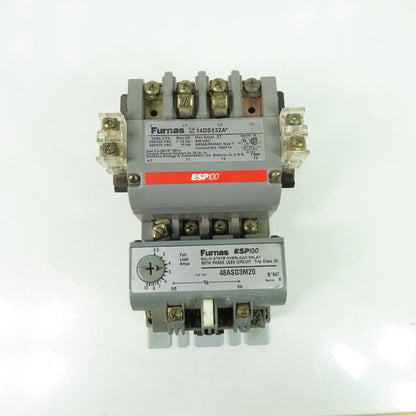 Furnas 14DST32A Size 1 10HP Motor Starter 600VAC 27A W/ 48ASD3M20 Overload Relay