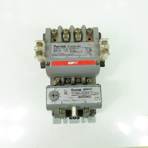 Furnas 14DST32A Size 1 10HP Motor Starter 600VAC 27A W/ 48ASD3M20 Overload Relay