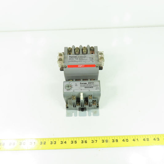 Furnas 14DST32A Size 1 10HP Motor Starter 600VAC 27A W/ 48ASD3M20 Overload Relay