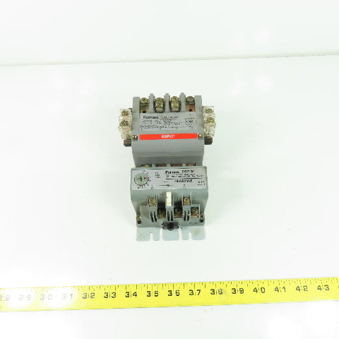 Furnas 14DST32A Size 1 10HP Motor Starter 600VAC 27A W/ 48ASD3M20 Overload Relay