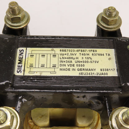 Siemens 6SE7023-4FS87-1FE0 AC Reactor Unit 34A 500-575V 2,5kV