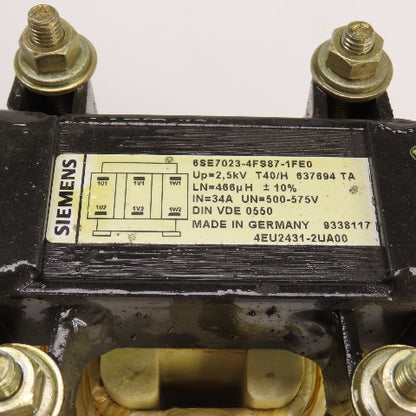 Siemens 6SE7023-4FS87-1FE0 AC Reactor Unit 34A 500-575V 2,5kV