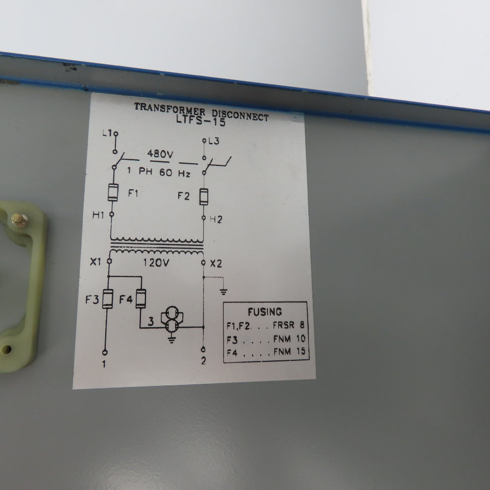 Daykin LTFS-15 Disconnect Transformer Pri 480V Sec 120V 25A Total VA 3000