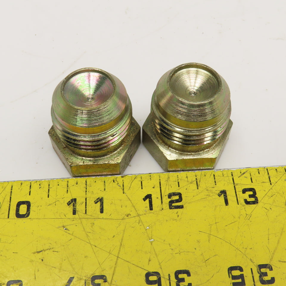 Parker 3/4" (-12) JIC Flare 1-1/16"-12 Solid Hydraulic Hex Plug Lot Of 2