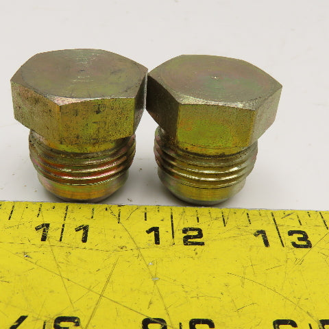 Parker 3/4" (-12) JIC Flare 1-1/16"-12 Solid Hydraulic Hex Plug Lot Of 2