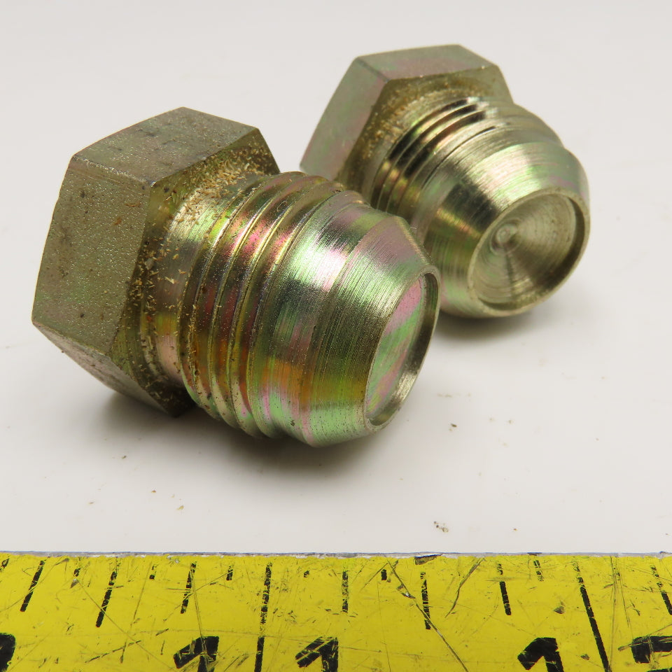 Parker 3/4" (-12) JIC Flare 1-1/16"-12 Solid Hydraulic Hex Plug Lot Of 2